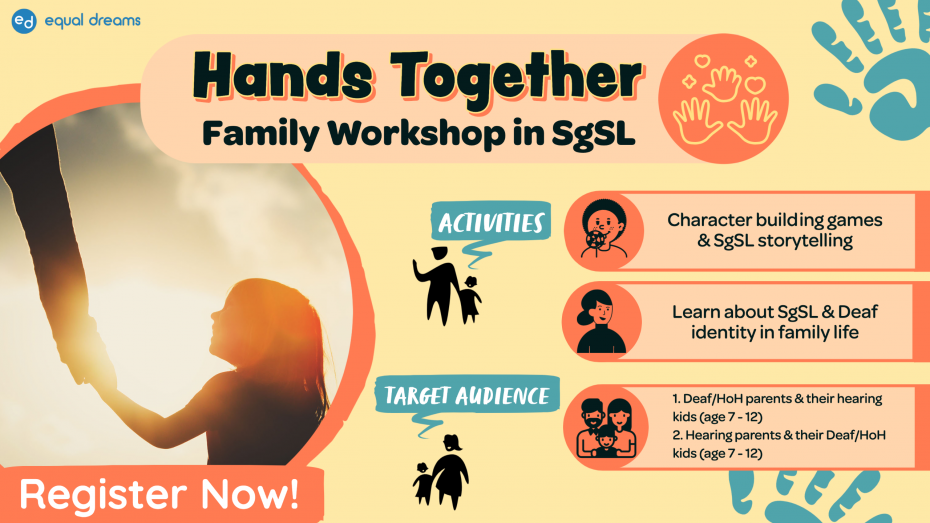 Hands Together Family Workshop in Singapore Sign Language Visual Banner
